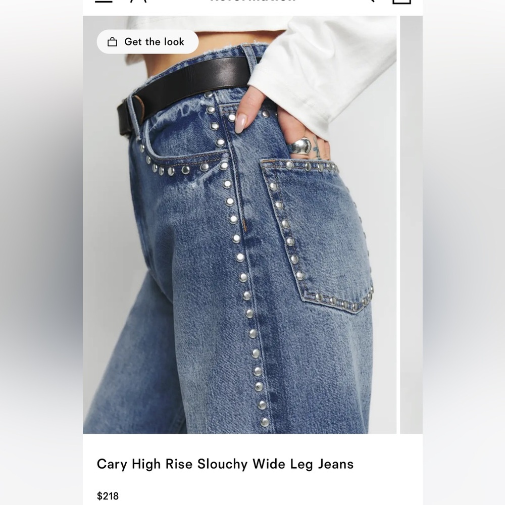 Reformation Cary High Rise Slouchy Wide Leg Jeans
